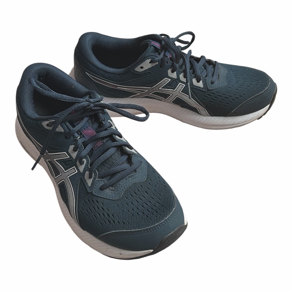 ASICS GEL CONTEND 8 RUNNING SHOES Walking Size 8.5 Women's Navy White 1012B320